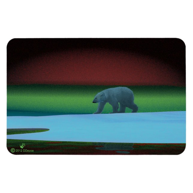 Magnet Flexible Ours blanc Polar Lights (Horizontal)