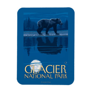 Magnet Flexible Ours dans le clair de lune - parc national de