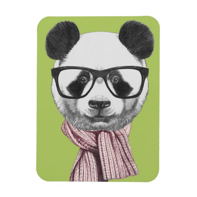 Magnet Flexible Ours de panda prêt pour l'hiver (Vertical)