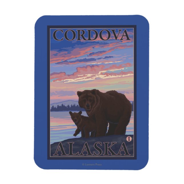 Magnet Flexible Ours et cub - Cordova, Alaska (Vertical)