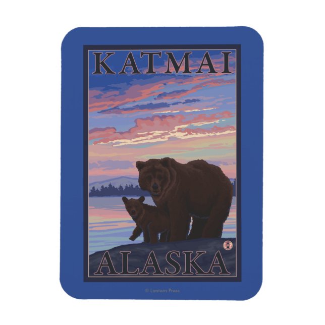 Magnet Flexible Ours et cub - Katmai, Alaska (Vertical)