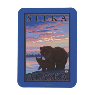 Magnet Flexible Ours et cub - Sitka, Alaska
