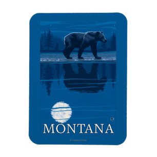 Magnet Flexible Ours marchant dans le Vintage voyage de clair de