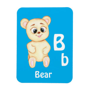 Magnet Flexible Ours personnaliser ABC : Lettre B - Ajoutez votre 