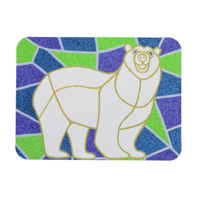 Magnet Flexible Ours polaire sur verre tendu (Horizontal)