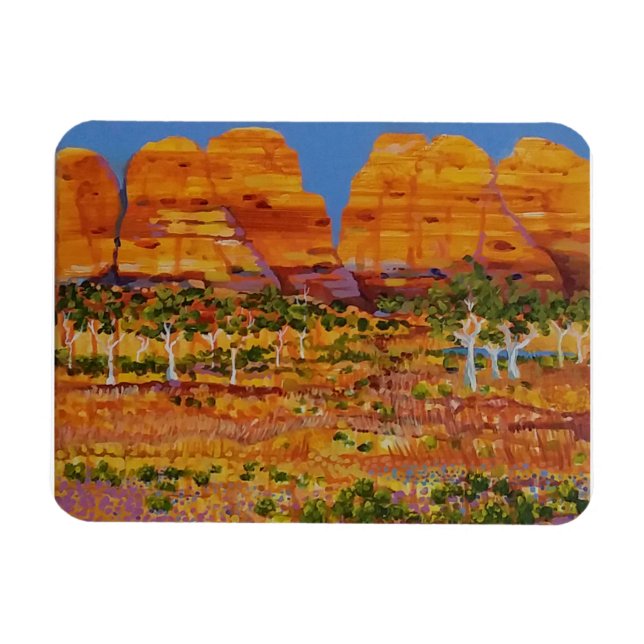 Magnet Flexible Outback australien avec des fleurs sauvages (Horizontal)