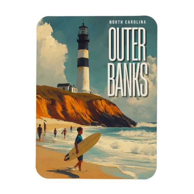Magnet Flexible Outer Banks NC Vintage voyage (Vertical)