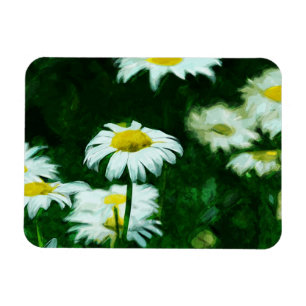 Magnet Flexible Oxeye White Daisies Impressionnisme Abstrait