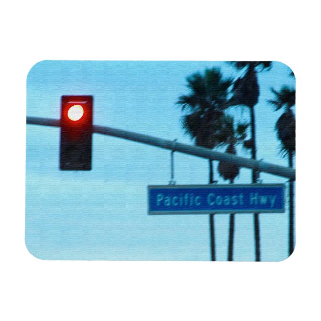 Magnet Flexible Pacific Coast Highway Sign California Beach Sky (Horizontal)
