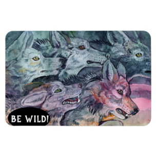 Magnet Flexible Pack Wolf aquarelle