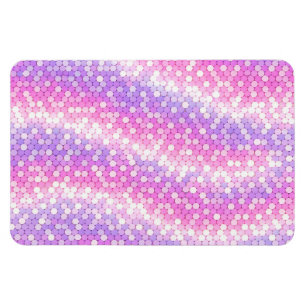 Magnet Flexible Paillettes rose et mauve Bling