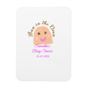 Magnet Flexible Pain dans le four beige boulette baby shower rose 