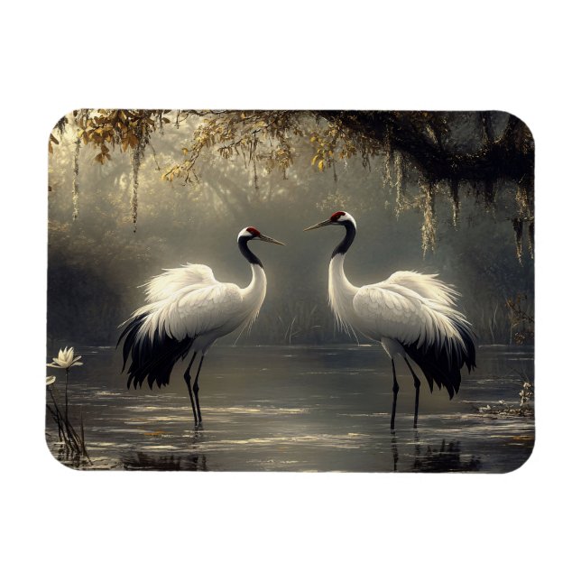 Magnet Flexible Paire de grue dans un marais humide flexible (Horizontal)