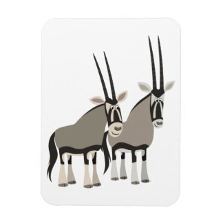 Magnet Flexible Paire mignonne d'oryxes de dessin