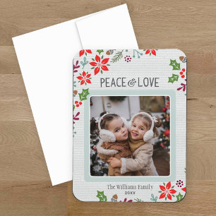 Magnet Flexible Paix et Amour Poinsettia Fleur Lin Photo