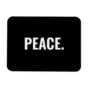 Magnet Flexible Paix texte noir et blanc minimaliste anti-guerre