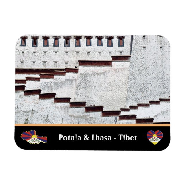 Magnet Flexible Palais de Potala & ville de Lhassa, Tibet / Himala (Horizontal)