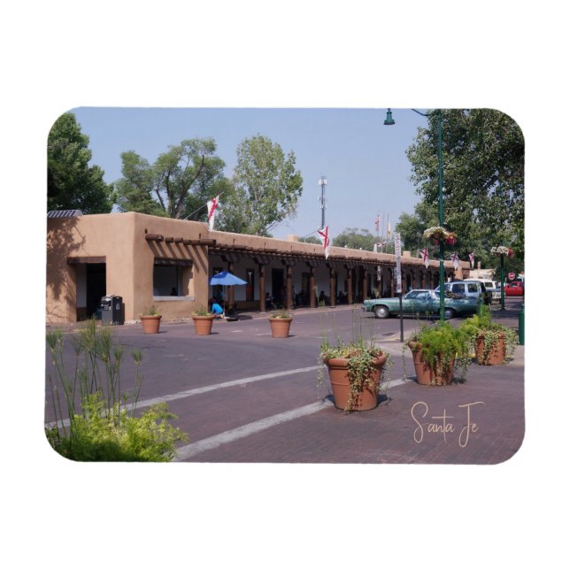 Magnet Flexible Palais des Gouverneurs Père Noël Fe Nouveau Mexiqu (Horizontal)