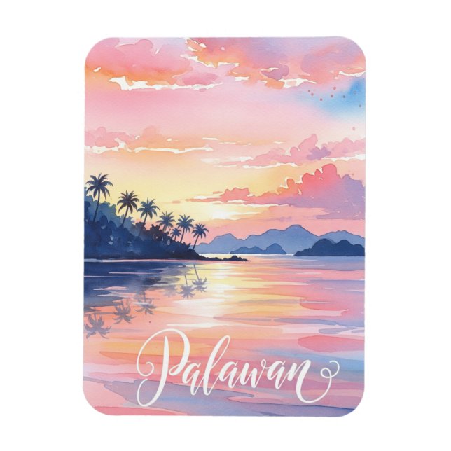 Magnet Flexible Palawan Philippines Watercolor Travel (Vertical)