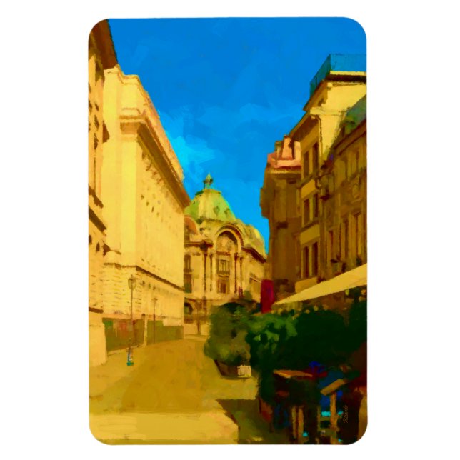 Magnet Flexible Pallace Bucarest peinture numérique Art Imprimer (Vertical)