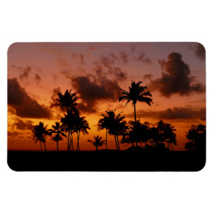 Magnet Flexible Palmiers au coucher du soleil - rouge