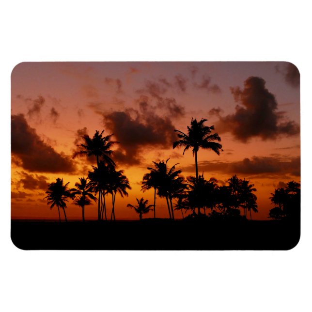 Magnet Flexible Palmiers au coucher du soleil - rouge (Horizontal)