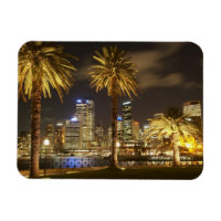 Palmiers et CBD à la nuit, Sydney, Nouveau-Sud