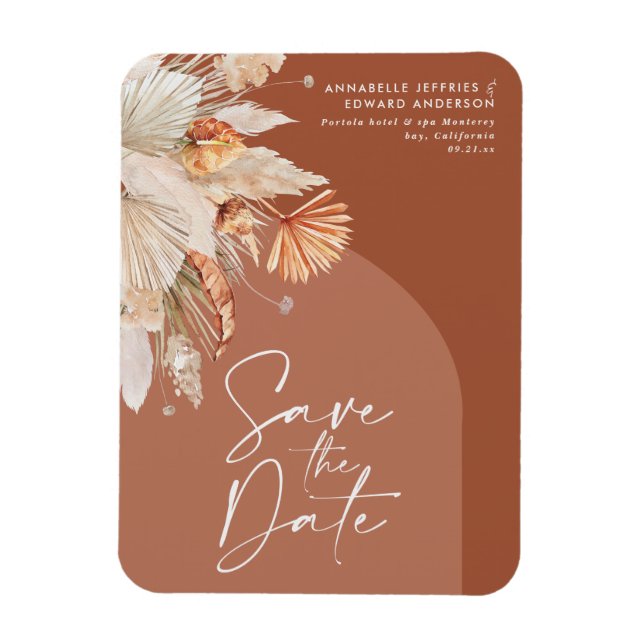 Magnet Flexible Pampas en terre cuite bohème moderne herbe stylé s (Vertical)