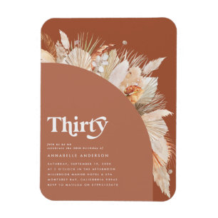 Magnet Flexible Pampas moderne herbe 30e anniversaire terre cuite