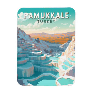 Magnet Flexible Pamukkale Turquie Travel Art Vintage