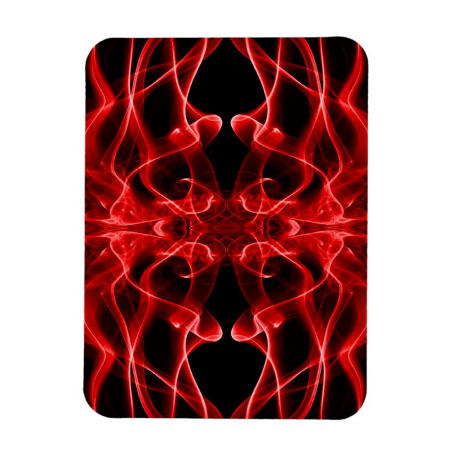 Magnet Flexible Panaches de Fumée Rouge sur Fond Noir (Vertical)