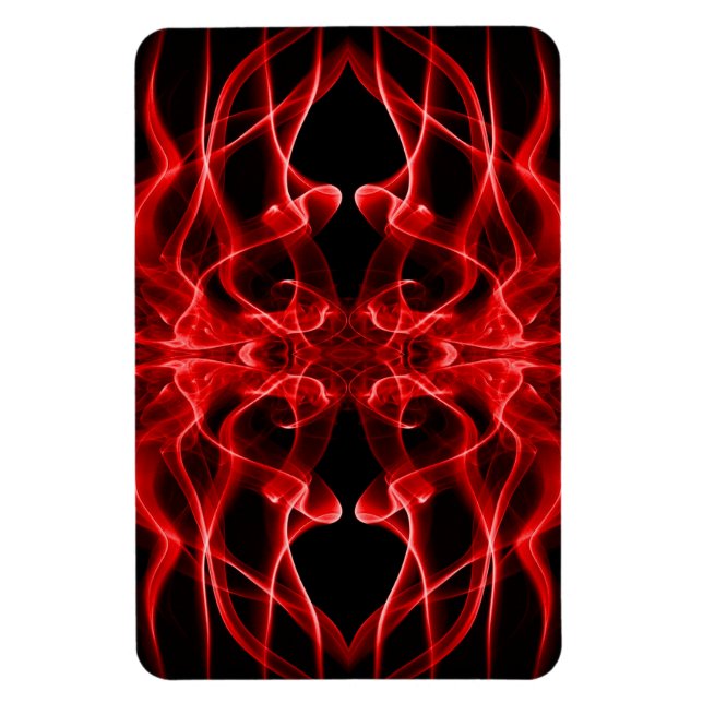 Magnet Flexible Panaches de Fumée Rouge sur Fond Noir (Vertical)