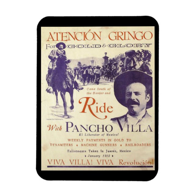 Magnet Flexible Pancho Villa Mexicaine Général Cowboy Outlaw (Vertical)