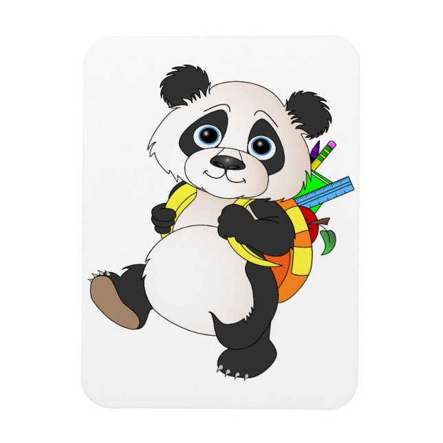 Magnet Flexible Panda Bear avec sac à dos (Vertical)