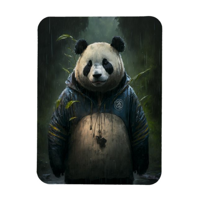 Magnet Flexible Panda dans la pluie (Vertical)