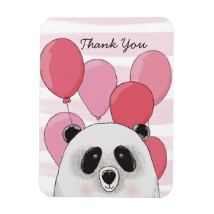 Magnet Flexible Panda mignonne. Animaux d'enfants modernes. Pink m