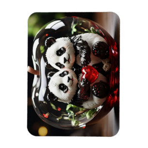 Magnet Flexible Pandas dans le coeur de verre