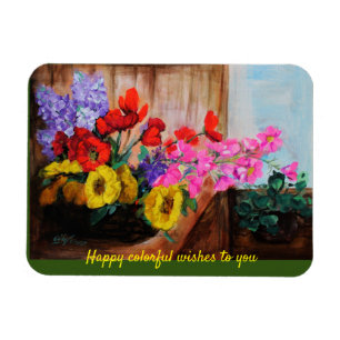Magnet Flexible panier à fleurs coloré Aimant photo flexible