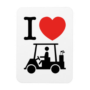 Magnet Flexible Panier de golf I Heart (Love)