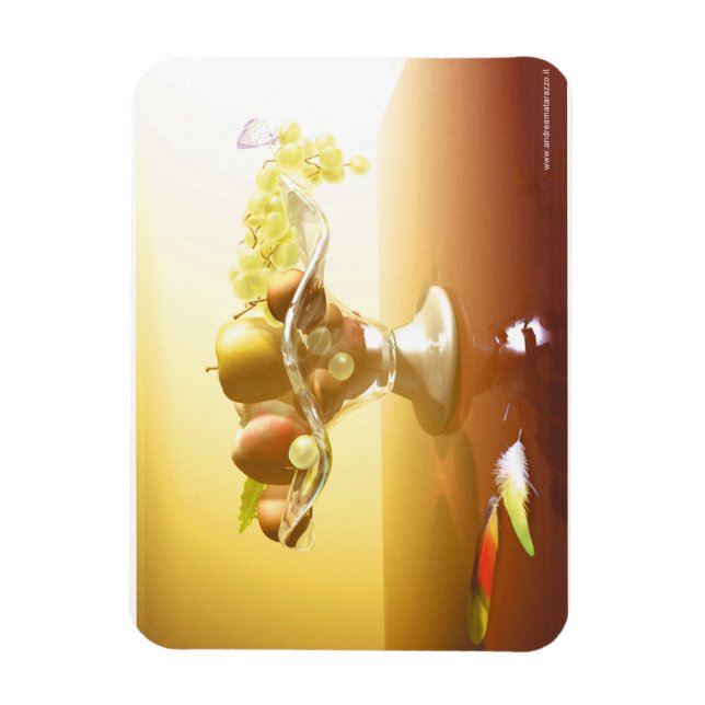 Magnet Flexible Panier de verre avec fruits et batteries (Vertical)