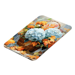 Magnet Flexible Panier floral automnal à l'aquarelle rustique
