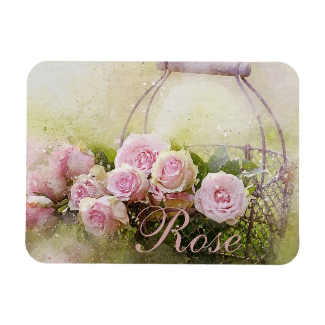 Magnet Flexible Panier rose (Horizontal)