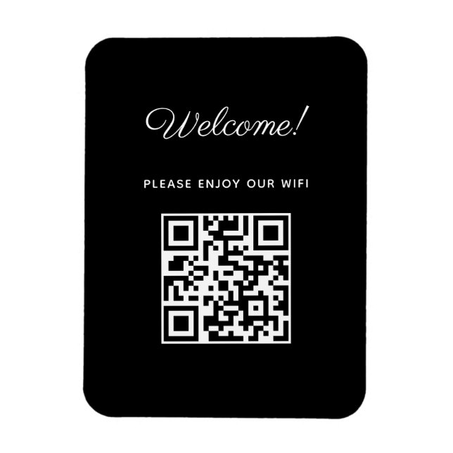 Magnet Flexible Panneau de bienvenue WIFI avec code QR  (Vertical)