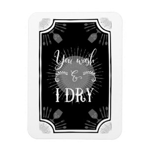 Magnet Flexible Panneau de cuisine antique - Vous lavez et je séch