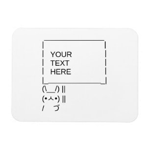 Magnet Flexible Panneau de protestation Bunny / Art texte ASCII pe