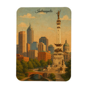 Magnet Flexible Panorama de la ville d'Indianapolis dans l'Indiana