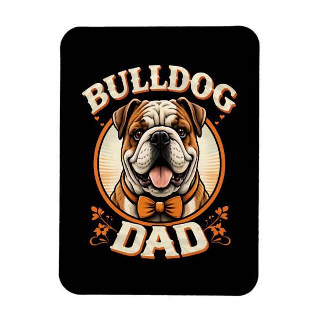 Magnet Flexible Papa Bouledogue – Cute Vintage Bouledogue Fête des (Vertical)