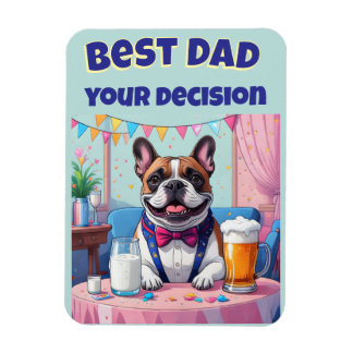 Magnet Flexible Papa Bouledogue Français Fête des Pères