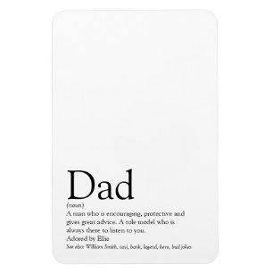 Magnet Flexible Papa, Daddy, Définition de père noir et blanc