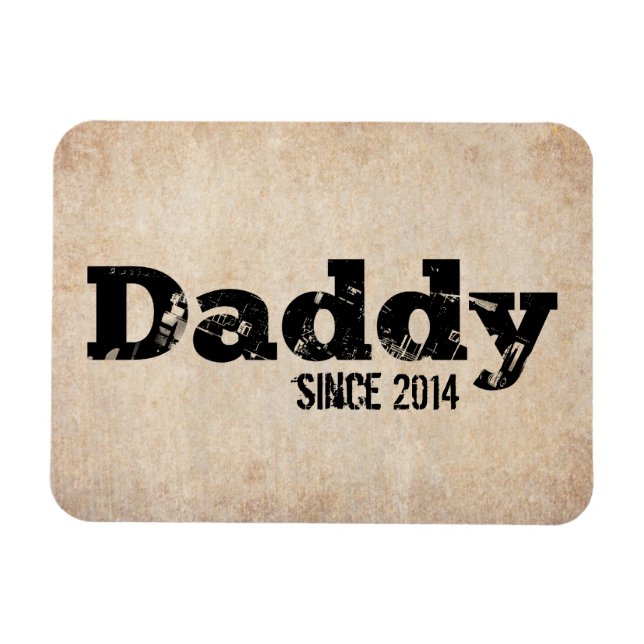 Magnet Flexible Papa Grunge Depuis 2014 (Horizontal)